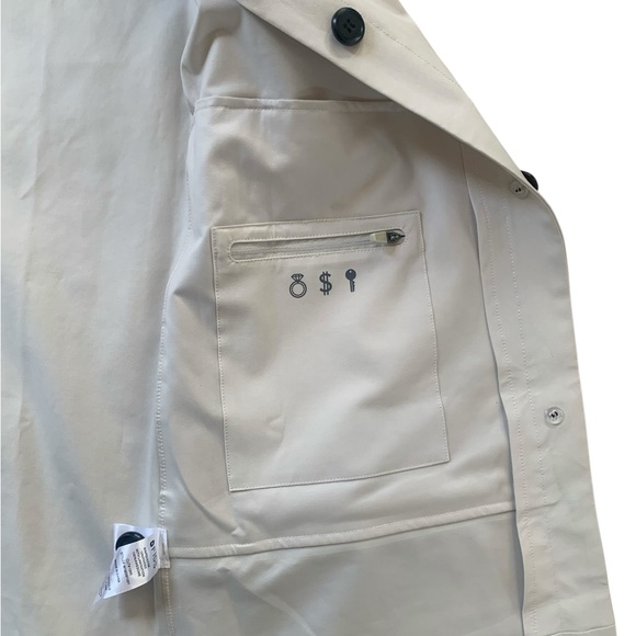 FIGS Coro Raincoat XS Beige Waterproof Medical Jacket Nurse Scrub Jacket Stretch - Picture 12 of 14